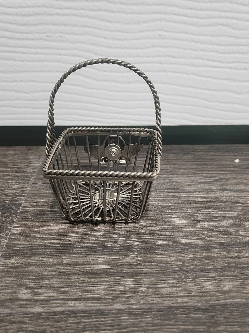 Silver-Tone Decorative Cherub Wire Basket - Home Accents